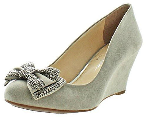 Selonia Wedge Dress Bow Pumps Gray Size 12