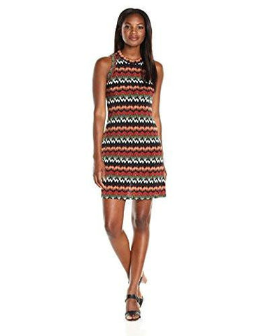 Abstract Zig Zag Halter Dress, Print, M