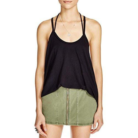 So In Love With You Strappy Heathered Tank Top Black M