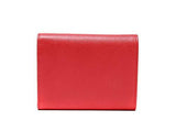 Wiberlux Prada Metal Logo Detail Flap Real Leather Mini Wallet One Size Red
