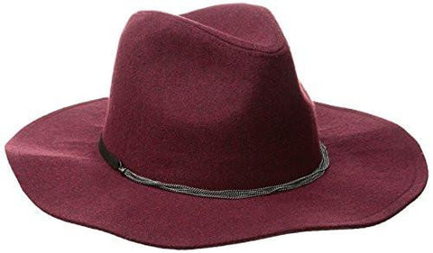 Eneration Delicate Chain Flannel Panama Hat Wine Red One Size