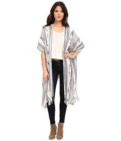 Ikat Yarn Dye Bohemian Topper Denim Blouse One Size