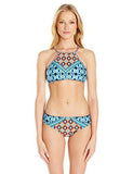 Kenneth Cole York Tribe Vibes Cropped High Neck Bra Bikini Top Multi S