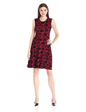 Taylor Dresses Rose Printer Sweater Dress With Cardigen Set, Crimson/Black, XLarge
