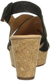 Annadel Fareda Wedge Sandal Black Nubuck 8 M Us