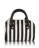 3D Bee Mini Crossbody Satchel Bag Black/White Stripes