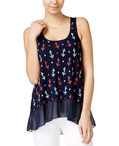 AnchorPrint Contrast Top Medium, Navy Blue