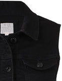 Basic Solid Denim Vest3Xblack