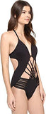 Kenneth Cole York Sexy Solid Push Up Mio Monokini One Piece Swimsuit Black Xl