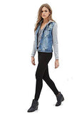 Holdwell Short Denim Jacket With Drawstring Hood Small Grey