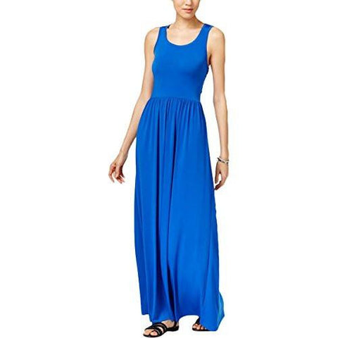 Michael Michael Kors Twistback Maxi Evening Dress Blue M