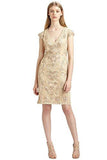 Soutache Embroidered Cap Sleeve VNeck Cocktail Evening Dress