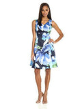 Floral Satin Fress, Blue/Multi, 4