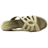 Emet Open Toe Casual Slide Sandals, White, Size 7.5