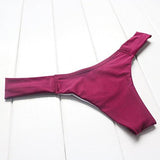 Mooskini Beach Bandeau Swimsuit Lace Up Two Piece Bikini Set Thong Bottom Bathing Suit S Red