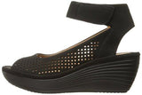 Reedly Salene Wedge Sandal Black Nubuck 75 M Us