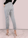 Sweatyrocks Sweatpants With Pockets Drawstring Waist Ripped Jogger Pants Grey#1 L