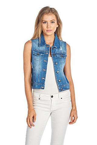 Denim Jean Jacket And Sleeveless Vest Xl V6002_Dark Wash