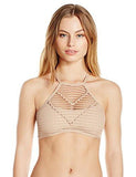 Kenneth Cole York Wrapped In Love Solid High Neck Bra Bikini Top Sand S