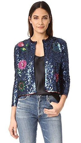 Sequin Intarsia Cardigan, Blue, Small
