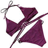 Mooskini 2 Piece Push Up Bikini Solid Color Swimsuit Bikini Set Sus Size 24 B866Re