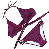 Mooskini 2 Piece Push Up Bikini Solid Color Swimsuit Bikini Set Sus Size 24 B866Re