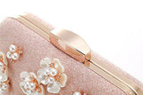 Yuenjoy Glitter Floral Rhinestone Beaded Evening Bags Wedding Clutch Purse