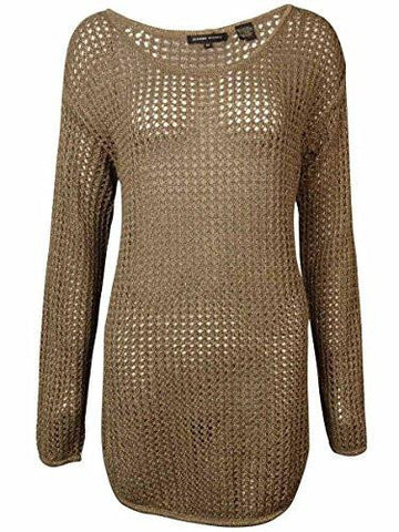 Metallic Openwork Knit Sweater Xl, Mudslide Combo
