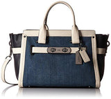 Denim Color Block Soft Swagger Dkdenimwhite Satchel