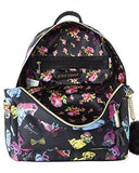 Medium Pug Print Travel Tote Backpack Black Multi