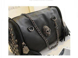 European And American Style Tote Handbags Tassel Skull Rivet Chain Bag Pu Leather Shoulder Bags Messenger
