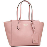 Gucci Small Leather Trademark Logo Swing Tote Soft Pink