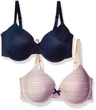 2 Pack TShirt Bra, Navy Stripe/Navy, 36D