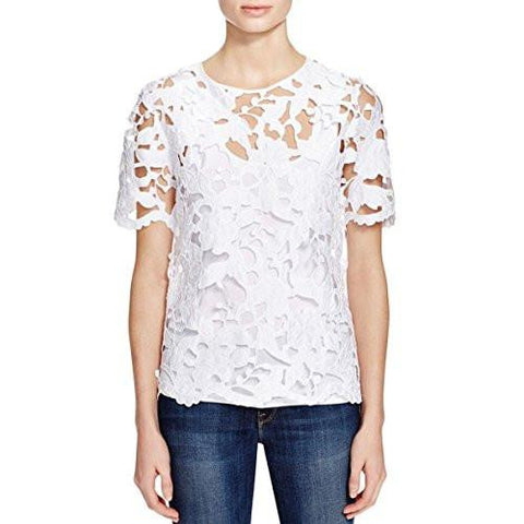 Floral Lace Soutache Blouse White S