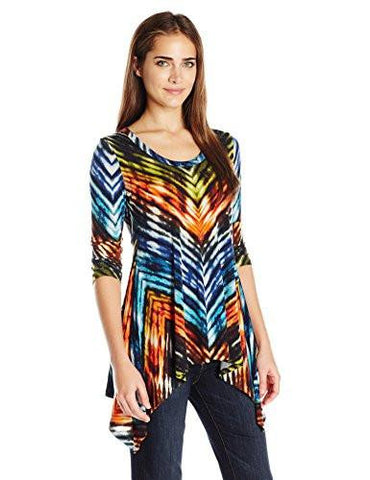Painted Chevron Handkerchief Top, Print, Small
