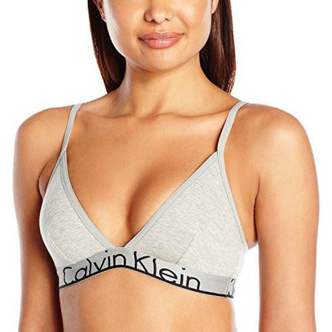 Id Wide Waistband Unlined Triangle Bralette Grey Heather Medium