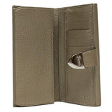Signoria Buckle Beige Gold Metallic Leather Continental Wallet For 231837