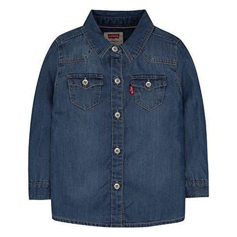 Baby Girls Denim Western Shirt, Blue Winds, 18 Months