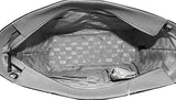 Michael Michael Kors Saffiano Blackmetallic Stud Large Tote Handbag Pearl Grey
