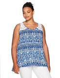Plus Size Lace Yoke Top, Print, 0X