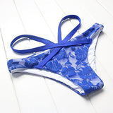 Mooskini Sexy Lace Halter Padded Push Up Bikini Set Twopieces Swimsuit S Blue