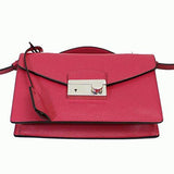 Prada Saffiano Leather Clutch Bag Wstrap Pink Bt0960 Peonia