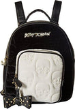 Quilted Winged Heart Backpack Black Cream Backpack