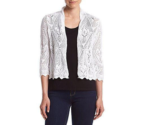 Open Front Pointelle Cardigan Medium