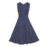 Creti Vintage Polka Dot Sleeveless Spring Garden Swing Party Picinic Evening Dress Cocktail Dress Xl