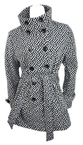 Ike Behar Belted Jacket Blackwhite Large