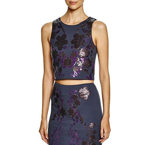 Sequined Applique Shell Navy S