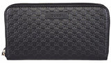 Leather Micro Gg Ssima Zip Around Wallet Black