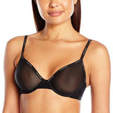 Sheer Marquisette Demi Unlined Bra Black 36Dd