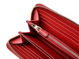 Wiberlux Prada Metal Logo Detail Ziparound Real Leather Long Wallet One Size Red